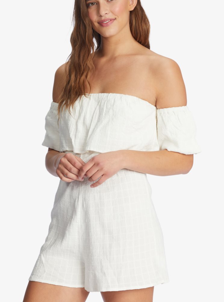 White Women's Roxy Another Day Rompers | USA QJYU-01967