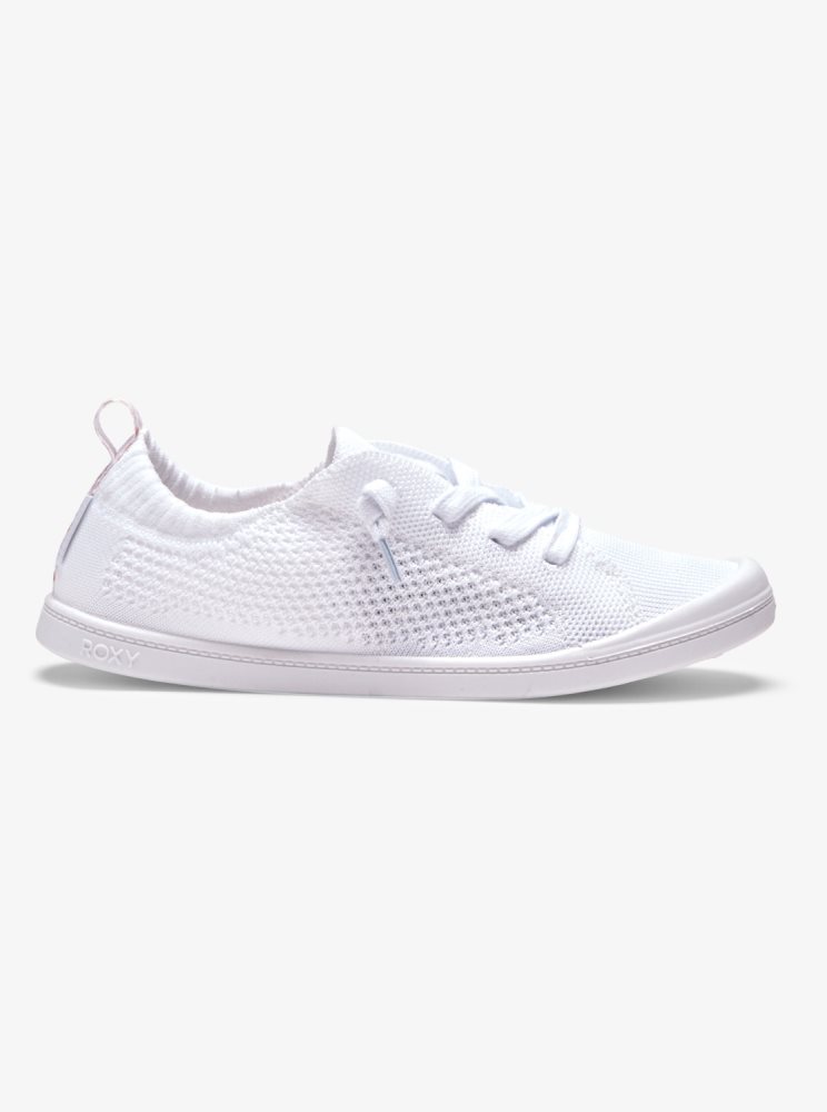 White Women's Roxy Bayshore Closed Sneakers | USA JKTN-49721