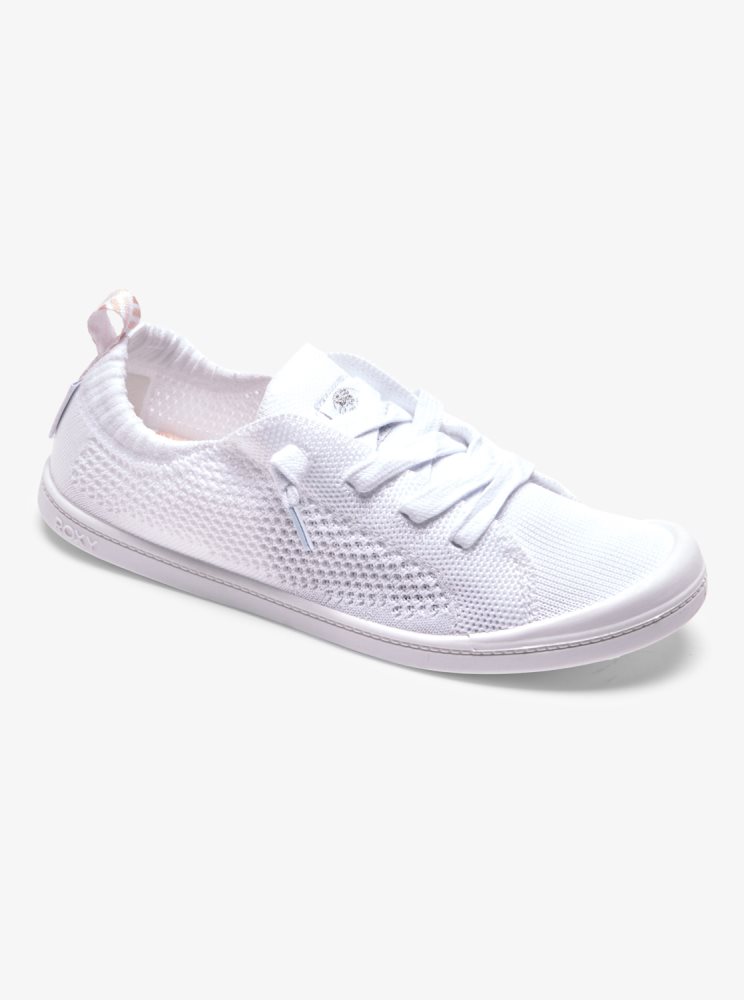 White Women\'s Roxy Bayshore Closed Sneakers | USA JKTN-49721