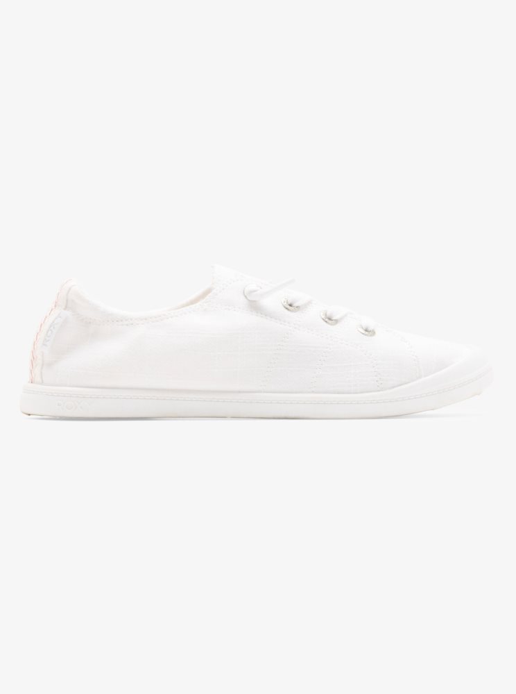 White Women's Roxy Bayshore Plus Sneakers | USA CTVF-21985