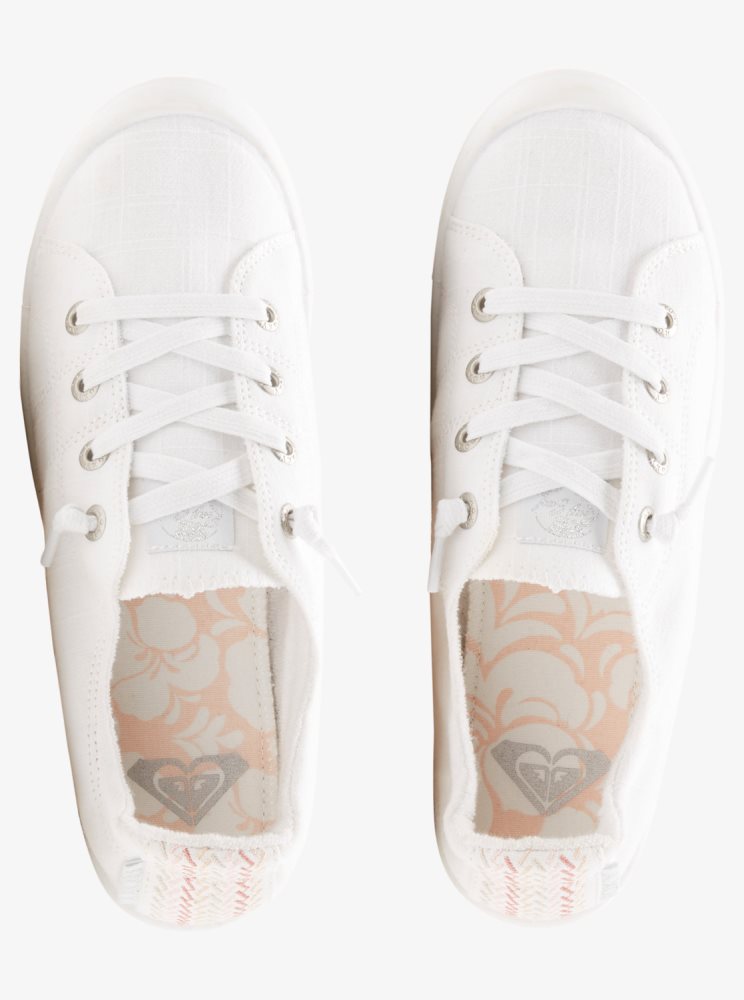 White Women's Roxy Bayshore Plus Sneakers | USA CTVF-21985