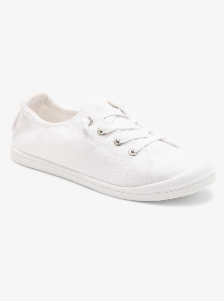 White Women\'s Roxy Bayshore Plus Sneakers | USA CTVF-21985