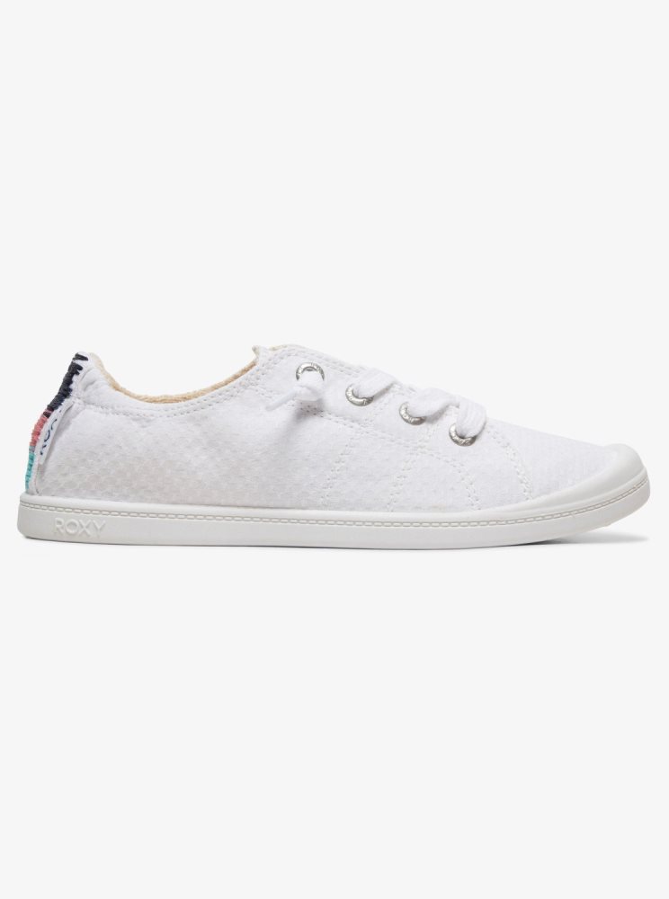 White Women's Roxy Bayshore Sneakers | USA APTJ-73049