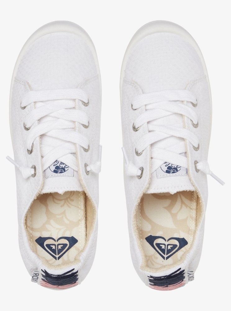 White Women's Roxy Bayshore Sneakers | USA APTJ-73049