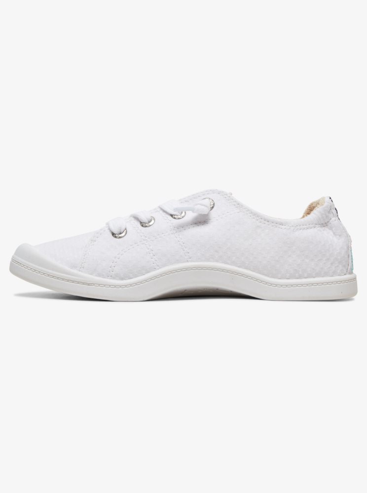 White Women's Roxy Bayshore Sneakers | USA QVMZ-18054