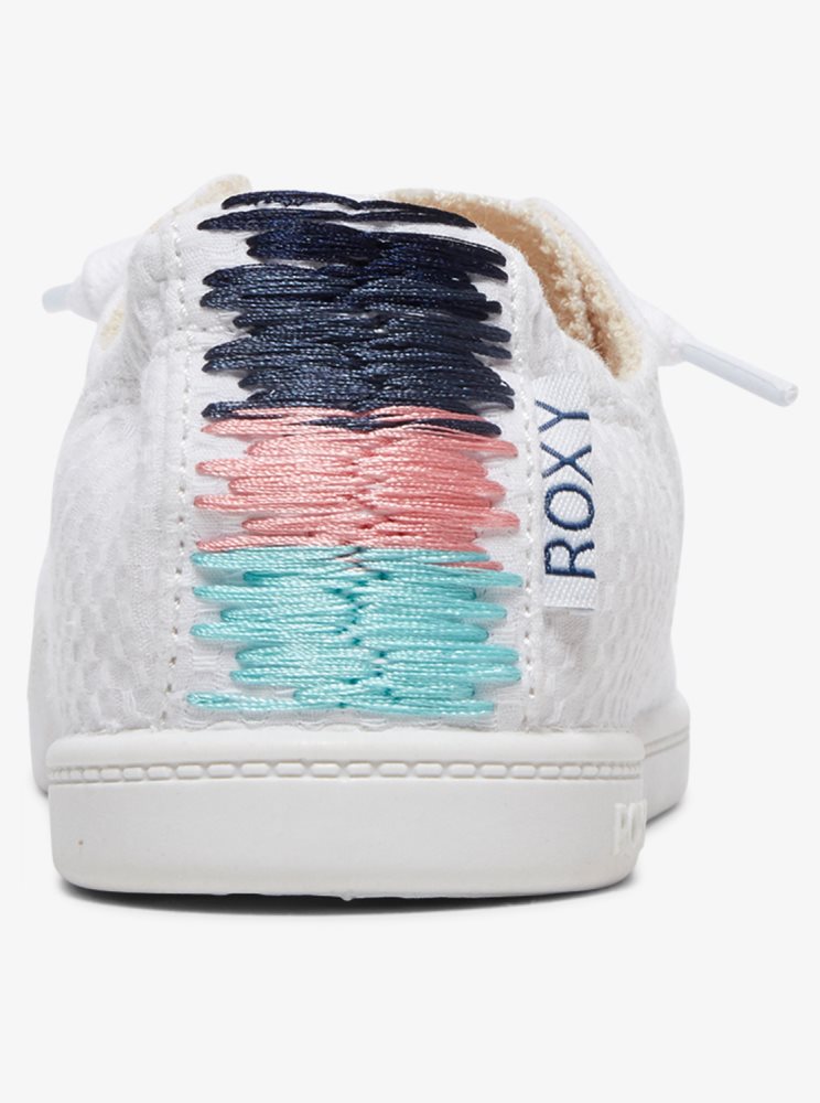 White Women's Roxy Bayshore Sneakers | USA QVMZ-18054