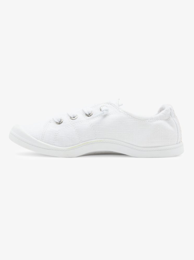 White Women's Roxy Bayshore Sneakers | USA SKAC-36821