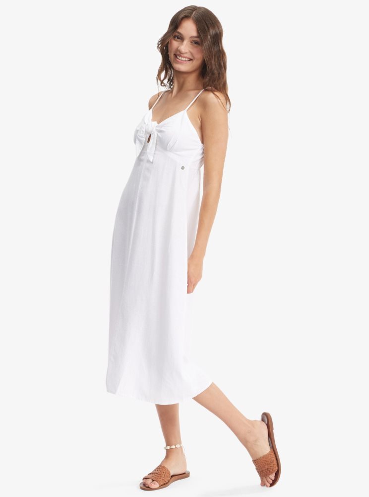 White Women's Roxy Bittersweet Step Midi Dress | USA XBHG-96825