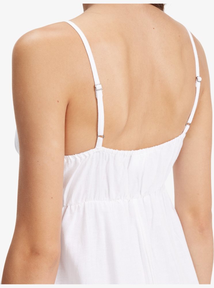 White Women's Roxy Bittersweet Step Midi Dress | USA XBHG-96825