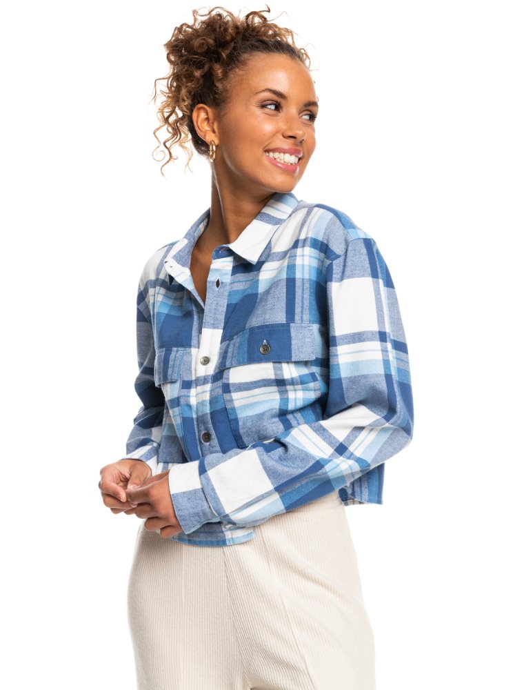 White Women's Roxy Both Ways Long Sleeve Shirts | USA FIOK-04785