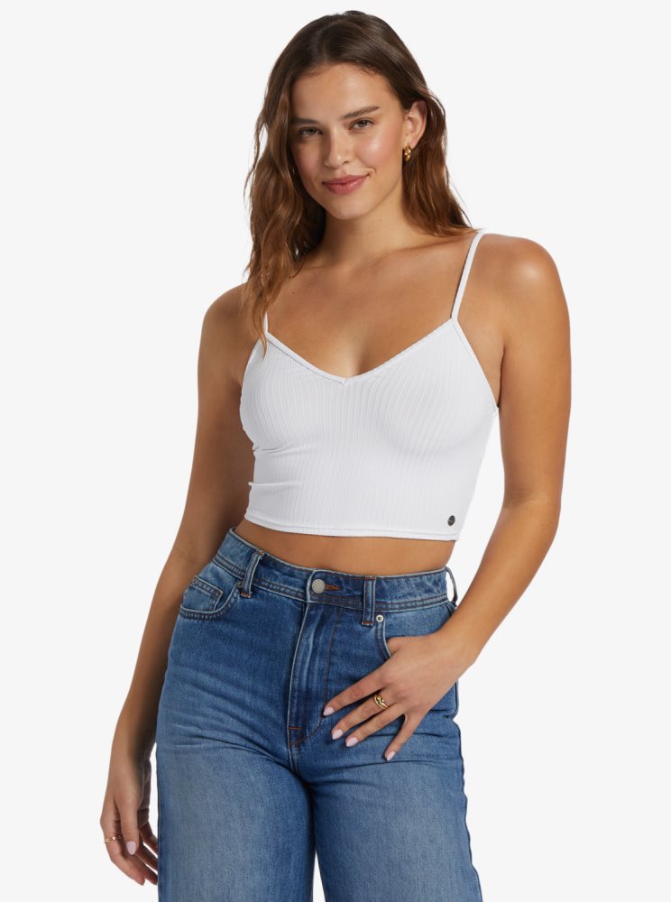 White Women\'s Roxy Brami Strappy Tops | USA PDFE-38012