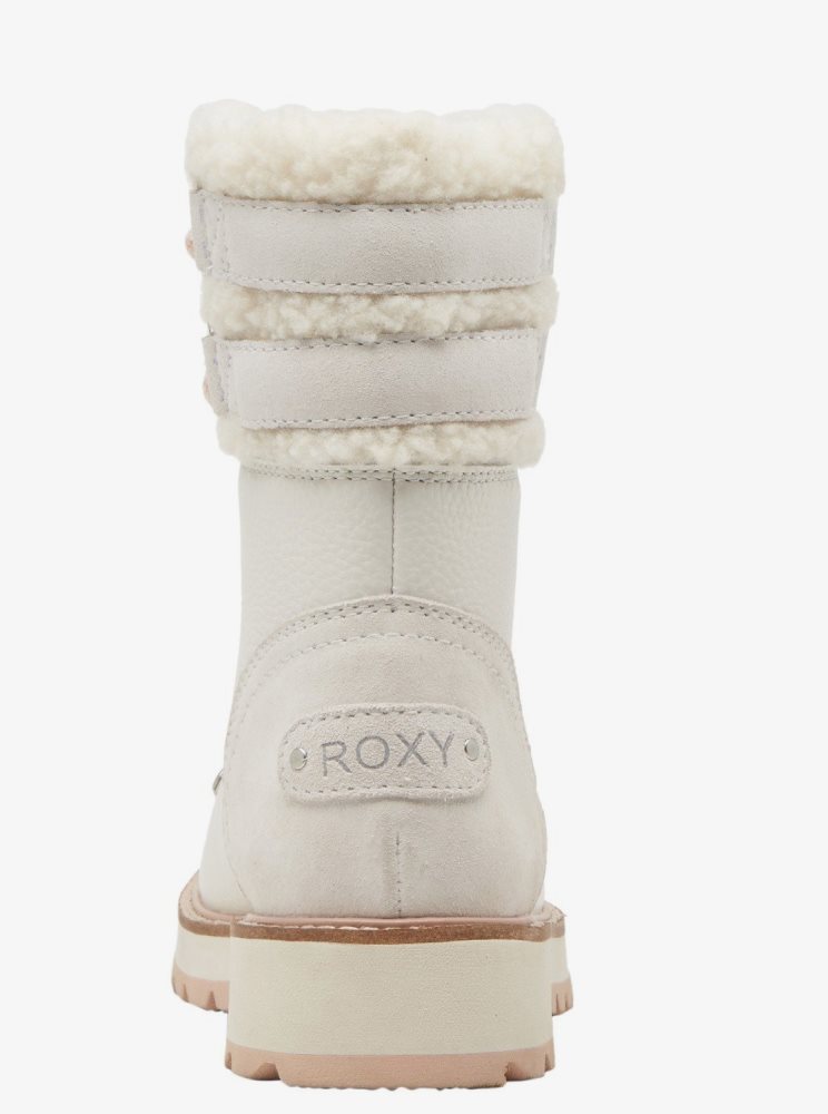 White Women's Roxy Brandi Lace-Up Boots | USA KXRE-38561