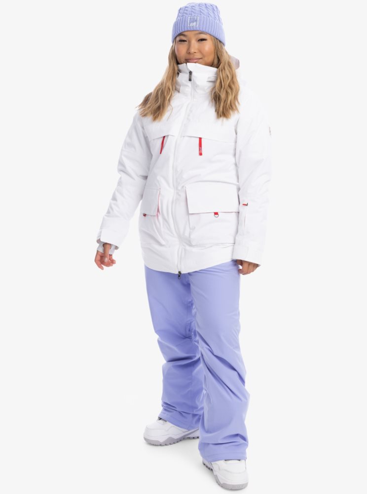 White Women's Roxy Chloe Kim Insulated Ski Jackets | USA XISV-83512