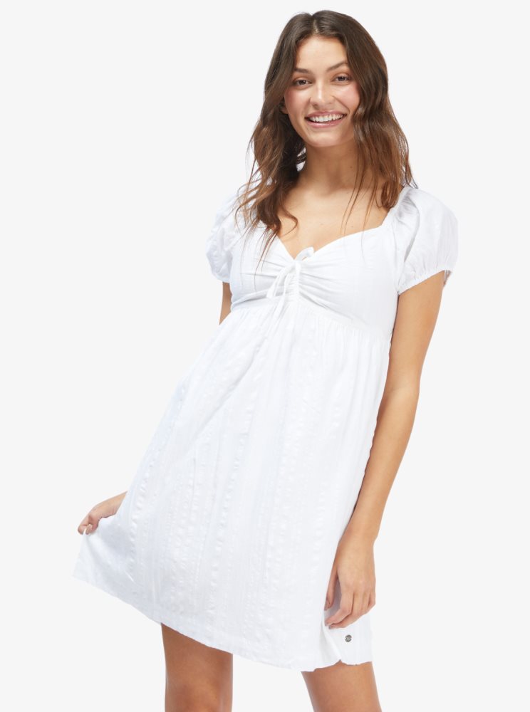 White Women\'s Roxy Clearwater Cove Short Sleeve Dress | USA GBRK-53764