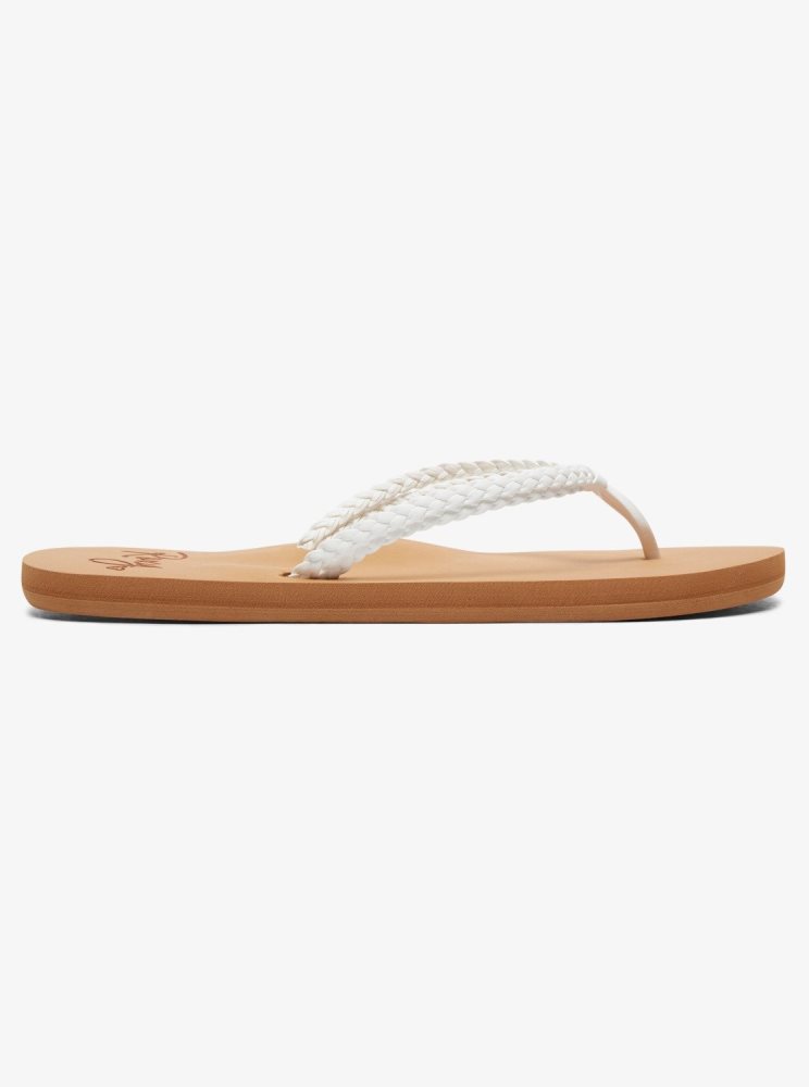 White Women's Roxy Costas Flip Flops | USA LFAH-48925