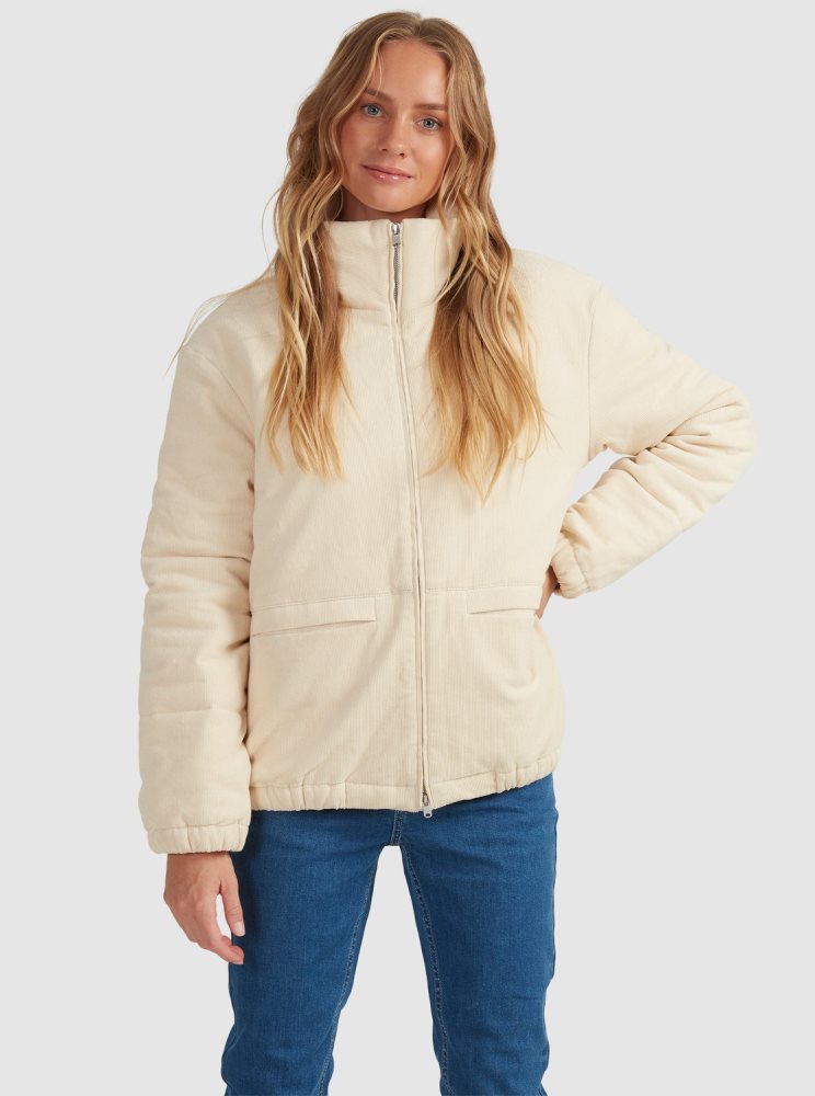 White Women's Roxy Cross The Park Jackets | USA JZNE-51263