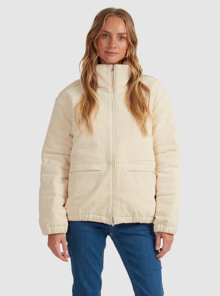 White Women's Roxy Cross The Park Jackets | USA JZNE-51263