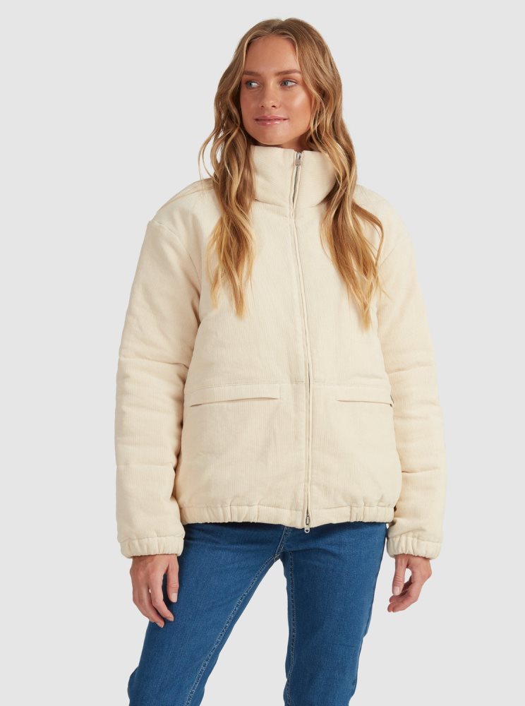 White Women's Roxy Cross The Park Jackets | USA JZNE-51263