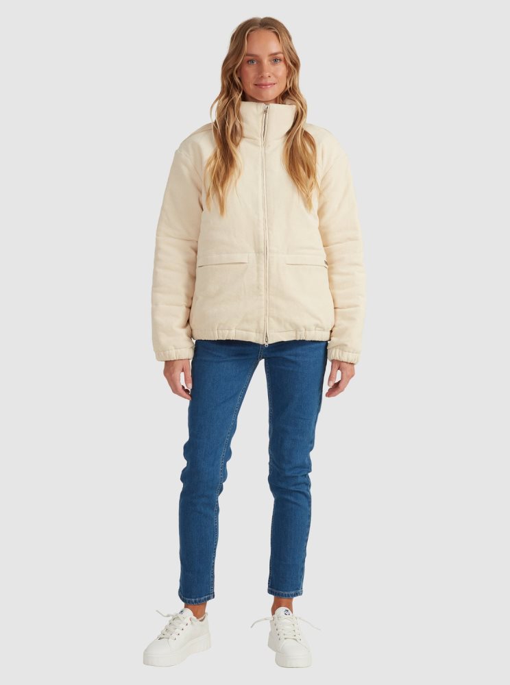 White Women's Roxy Cross The Park Jackets | USA JZNE-51263