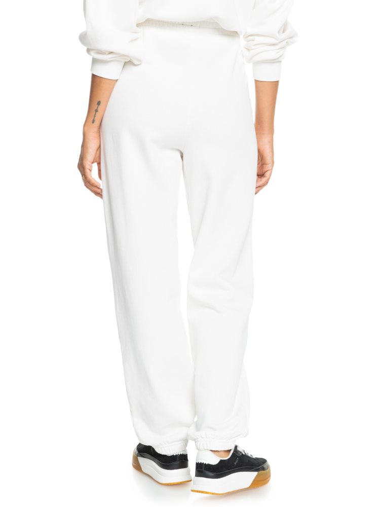 White Women's Roxy Days Go By Fleece Sweatpants | USA WTJO-83260