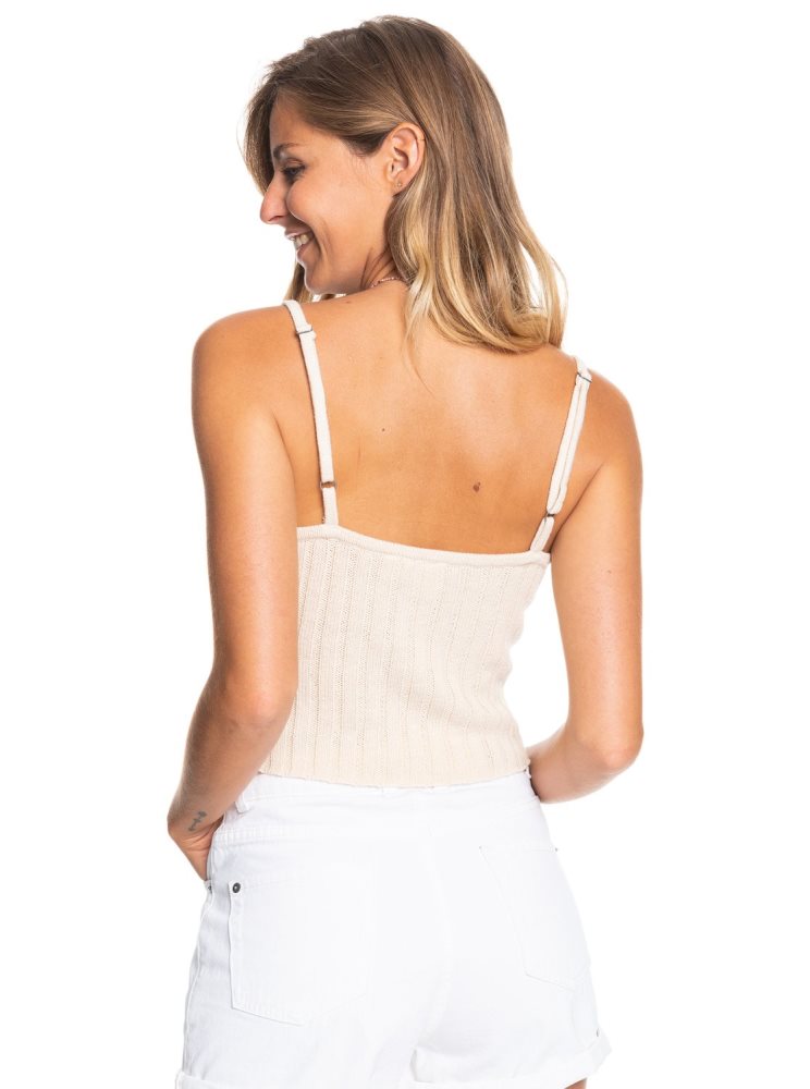 White Women's Roxy Dream Sign Knit Tube Tops | USA CZAT-72908