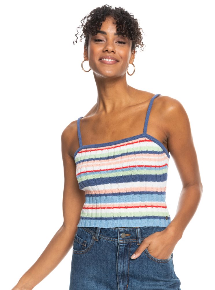 White Women\'s Roxy Dream Sign Stripe Knit Tube Tops | USA AMGI-21076