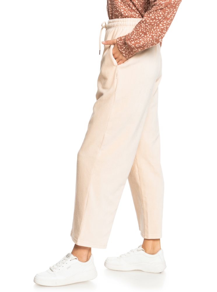 White Women's Roxy Escape Plan High-Waisted Sweatpants Pants | USA TEMZ-48607