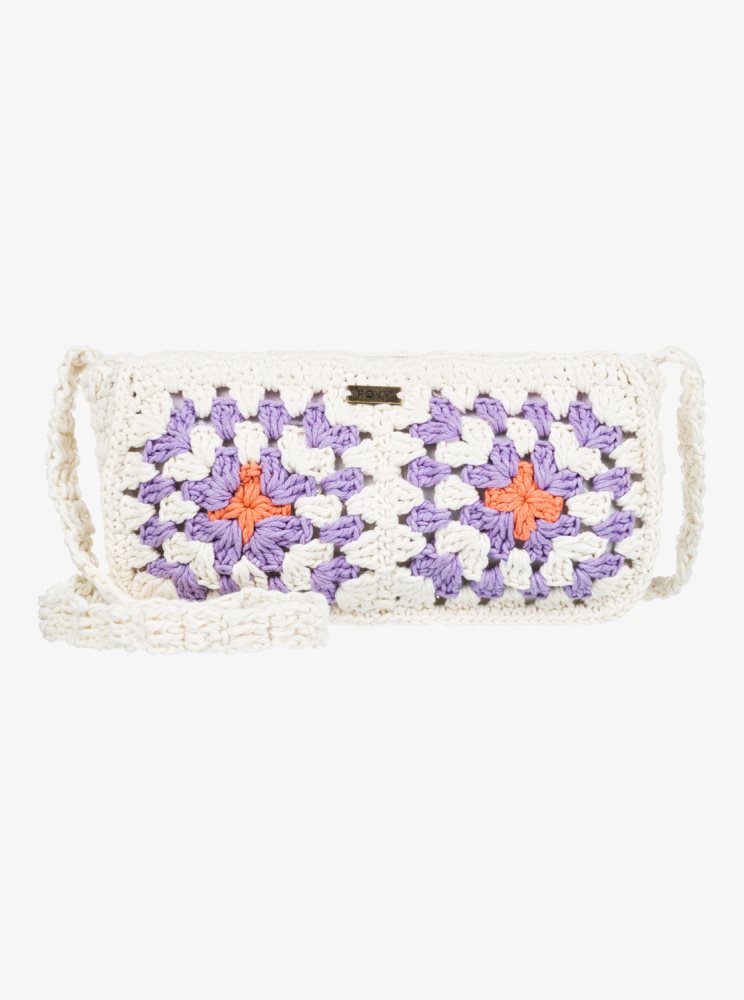 White Women's Roxy Fresh Iris Small Crossbody Bags | USA OTLJ-80465