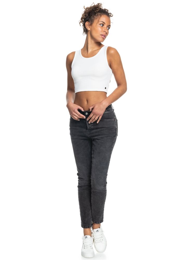 White Women's Roxy Good Keepsake Crop Tops | USA VCQE-76012