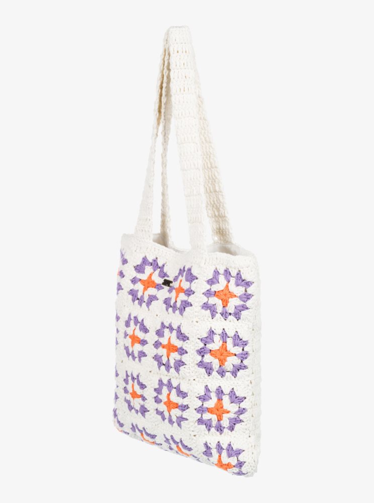 White Women's Roxy Hey Tulip Tote Bags | USA ZJQU-83014