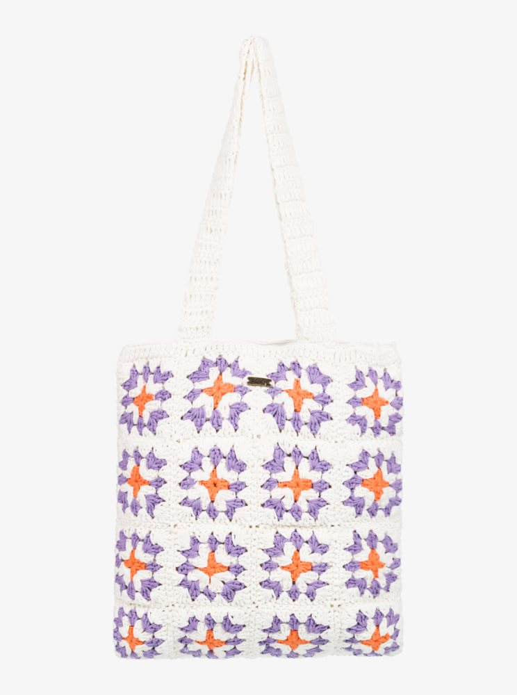 White Women's Roxy Hey Tulip Tote Bags | USA ZJQU-83014