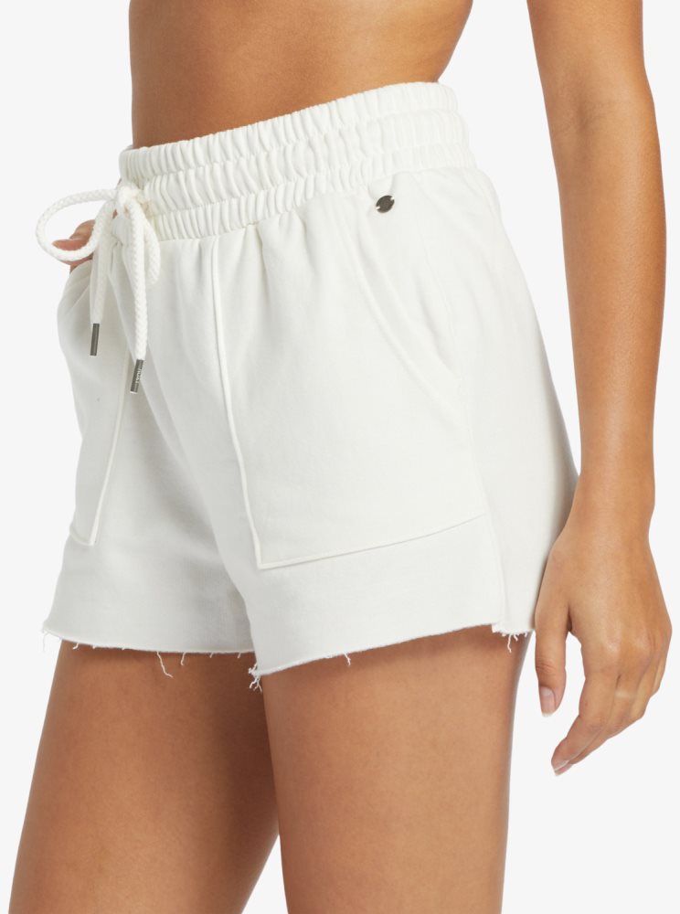 White Women's Roxy Hike Short Sweatshirt Shorts | USA DSNY-49653