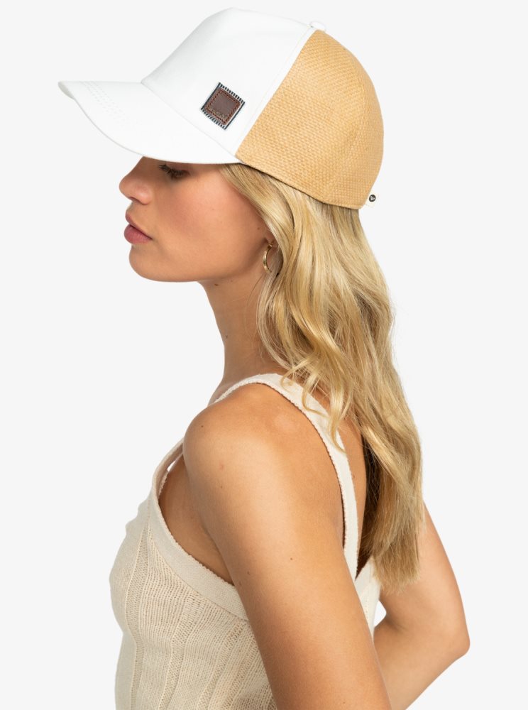 White Women's Roxy Incognito Trucker Hats | USA SKLV-81570