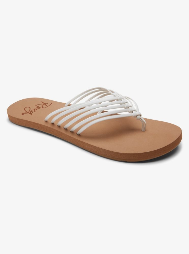 White Women's Roxy Jasmine Flip Flops | USA RTMZ-02539