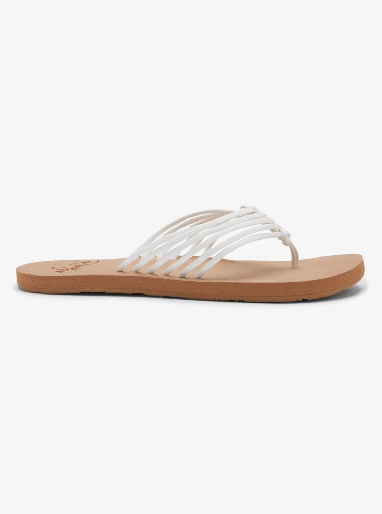 White Women's Roxy Jasmine Flip Flops | USA RTMZ-02539