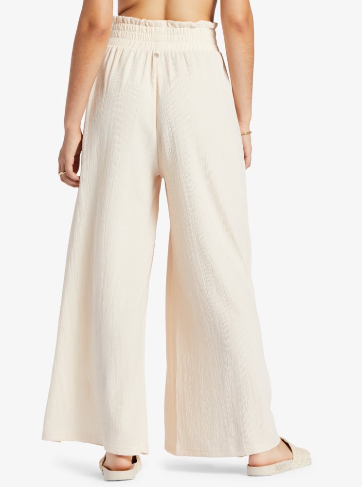 White Women's Roxy Jetsetter Wide Leg Pants | USA JLXT-37296