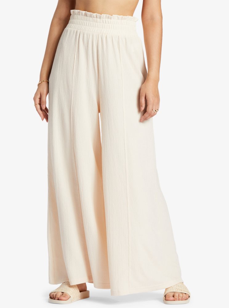 White Women\'s Roxy Jetsetter Wide Leg Pants | USA JLXT-37296