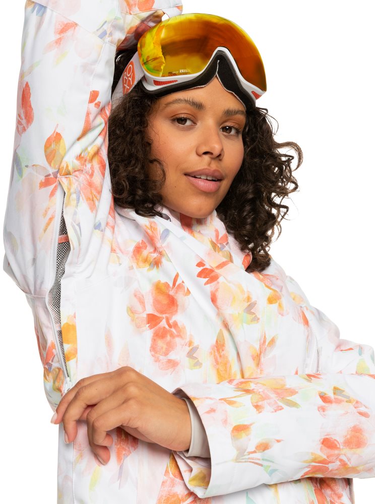 White Women's Roxy Jetty Insulated Ski Jackets | USA BFWJ-35981