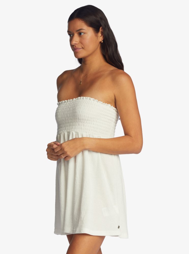 White Women's Roxy La Bomba Strapless Dress | USA YWKL-42015