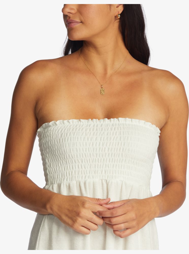 White Women's Roxy La Bomba Strapless Dress | USA YWKL-42015