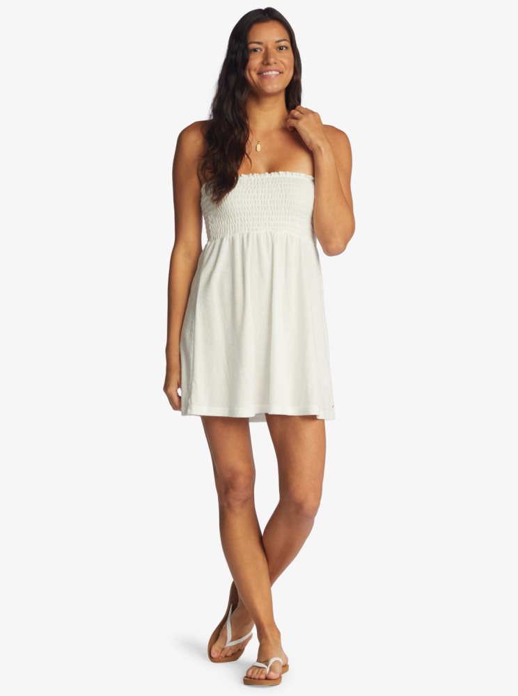 White Women's Roxy La Bomba Strapless Dress | USA YWKL-42015