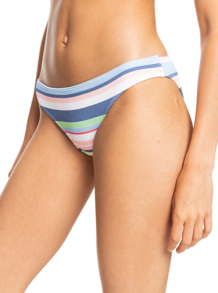 White Women's Roxy Line Up Mid-Rise Bikini Bottoms | USA VDOM-71429