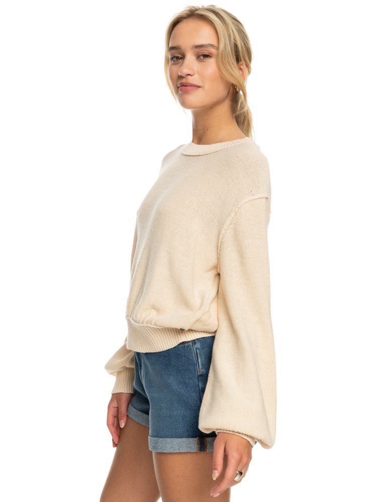 White Women's Roxy Loft Music Pullover Sweatshirts | USA PAHR-81752