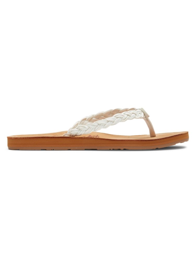 White Women's Roxy Lorraine Braid Sandals | USA OSMZ-10435