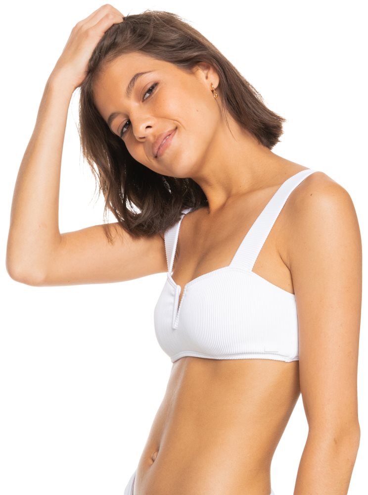 White Women's Roxy Love Bralette Bikini Tops | USA IVTA-56791