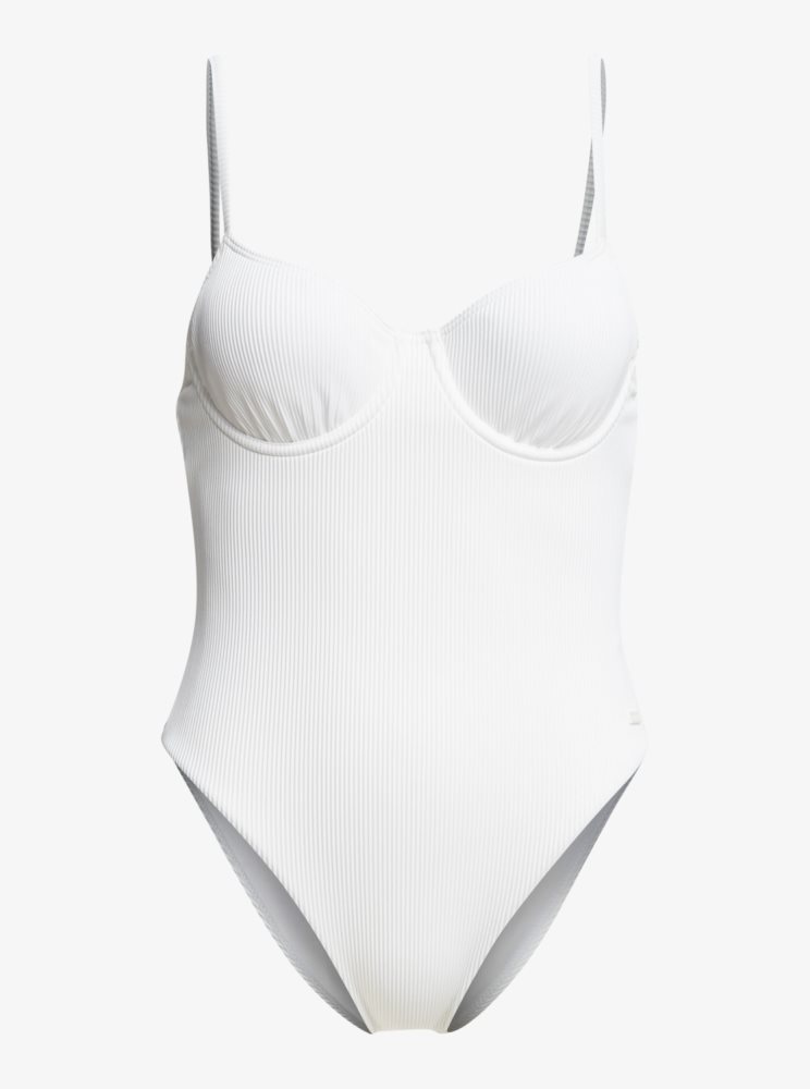 White Women's Roxy Love The Muse One Piece Swimsuits | USA PSDZ-84657