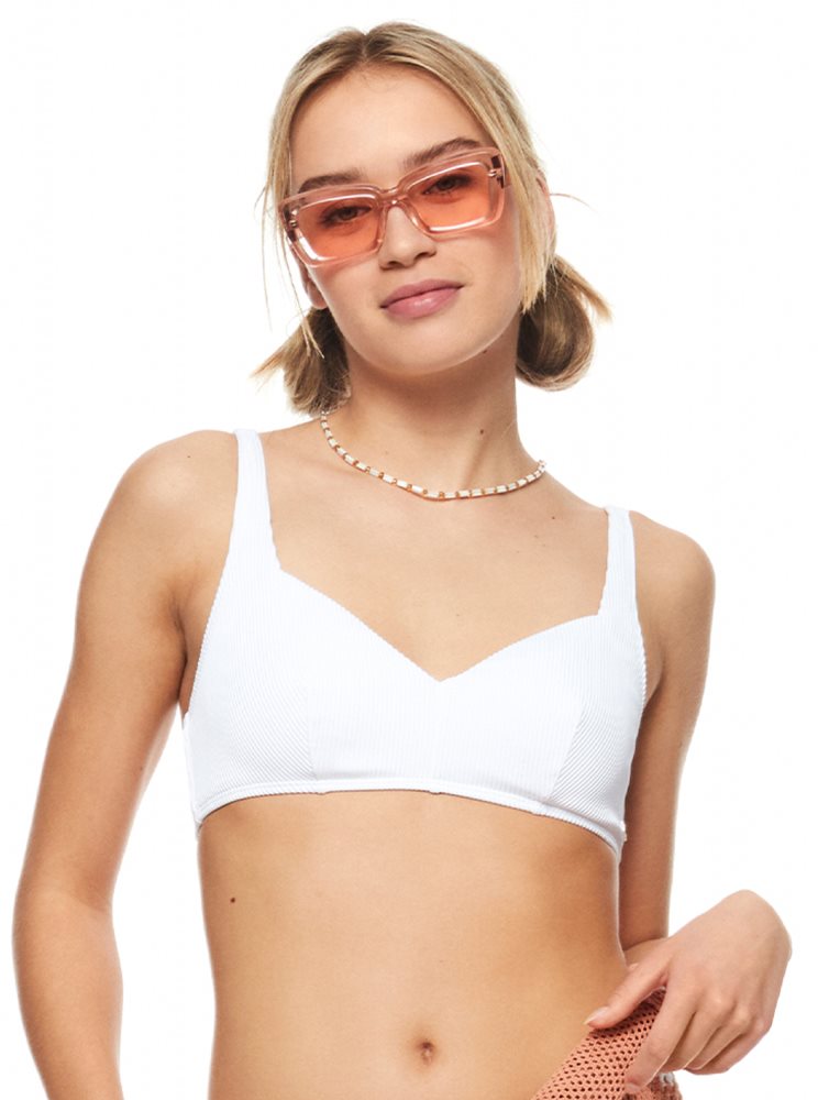 White Women's Roxy Love The Sun Ray Bikini Tops | USA ZIED-32961