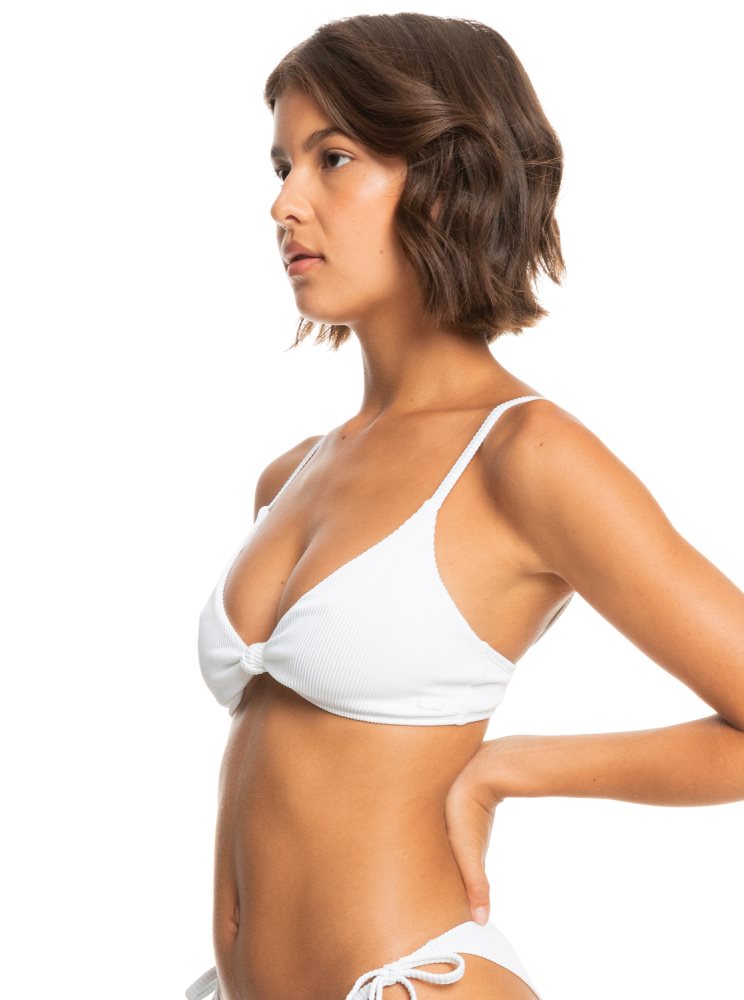 White Women's Roxy Love The Surf Knot Bikini Tops | USA ICZA-32160