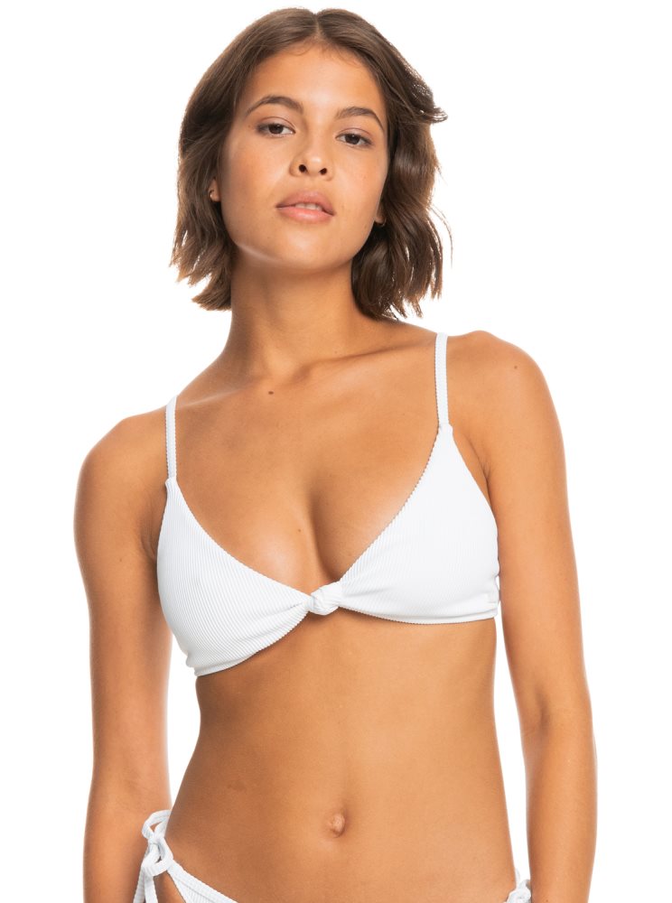 White Women's Roxy Love The Surf Knot Bikini Tops | USA ICZA-32160