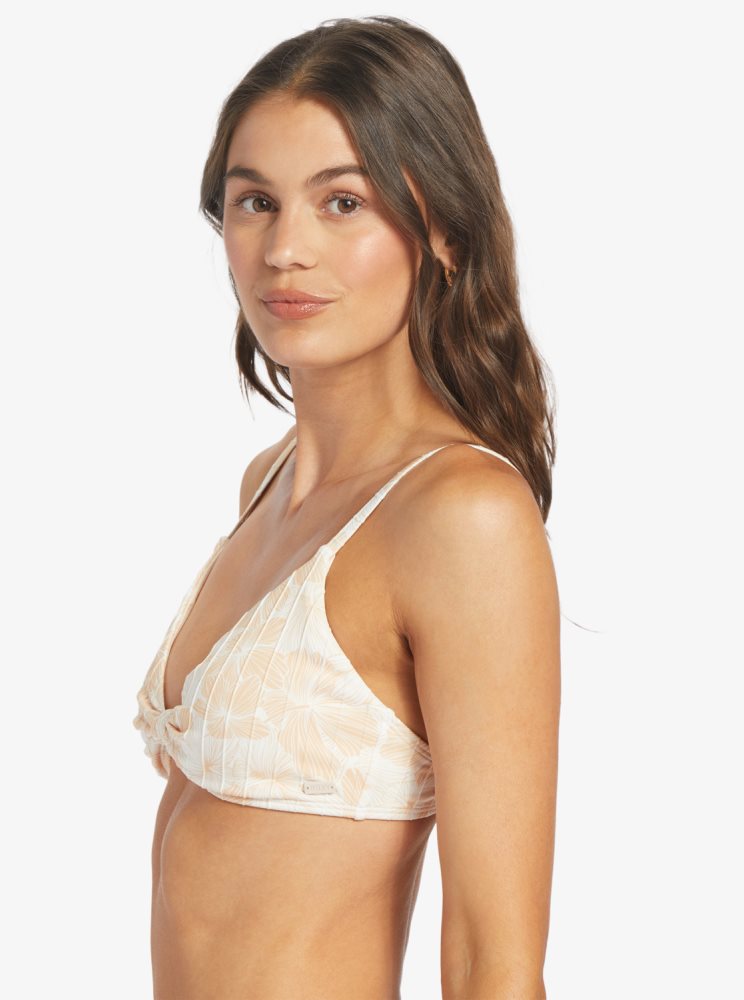 White Women's Roxy Love The Surf Knot Bikini Tops | USA VFZU-45980